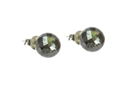 1 Paar Ohrringe 8mm Ohrstecker , Labradorit A Silber bedampft auf aus 925 Sterling Silber , 1 Paar ( Ohrstecker )