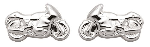 1 Paar Silber Ohrringe / Ohrstecker Motorrad aus 925 Sterling Silber ( 9,1 x 5,5 mm )