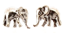 1 Paar Silber Ohrstecker Elefant-Hand-GEPRESST aus Sterling Silber