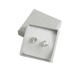 1 Paar Zirkonia-Würfel Ohrstecker 2-Karat Totalgewicht Diamant Farbe Cz Set an 925 Sterling Silber Ohrring-Rohling, Inklusive Geschenkverpackung Von KurtzyTM