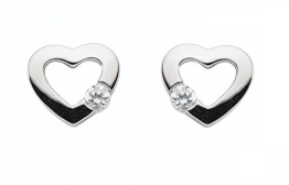1001 JEWELS Silber Ohrstecker Ohrringe Herz mit Zirkonia aus Sterling Silber 925