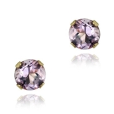 18K Gold über Sterlingsilber 1/2ct Amethyst Ohrstecker, 4mm