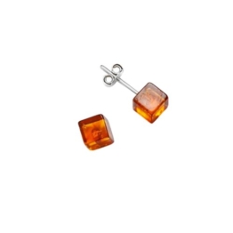 3130419 Nature d’Ambre Damen-Ohrringe Sterling-Silber 925/1000 Bernstein 6 x 6 mm