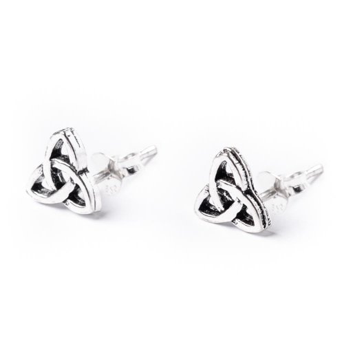 81stgeneration Sterling Silber keltisch Trinity Knot Gestüt Paar Ohrringe von Hand poliert