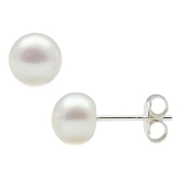 8,5-9,0 mm Perlen Stecker Ohrstecker 925 Silber Süßwasser-Zuchtperlen weiß Perlenohrstecker für Hochzeit