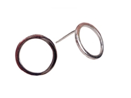 925 Geometrische Ohrstecker Sterling Silber Kreis