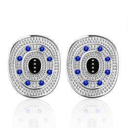 925 Silber Blauer Kristall in Pavé-Fassung 925 Silber Ohrstecker Ohrringe