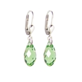 925 Silber Ohrringe mit SWAROVSKI ELEMENTS Briolette Kristall peridot, grün