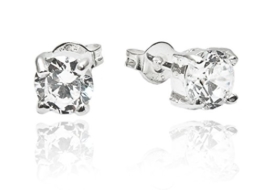 925 Stempel Sterling Silber 6mm Zirkonia Ohrstecker im Geschenkkarton