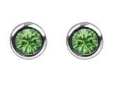 925 Sterling Silber Ohrstecker mit Swarovski Kristall Steinen in Peridot grün