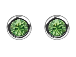 925 Sterling Silber Ohrstecker mit Swarovski Kristall Steinen in Peridot grün