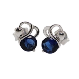 925 Sterling Silber Rund 5 mm Saphir blau Stein Cut CZ Ohrstecker Ohrring