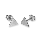 925 Sterlingsilber Flach Gebürstet Dreieck Ohrstecker