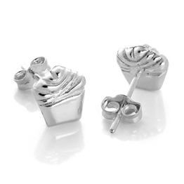 925 Sterlingsilber Törtchen Ohrstecker