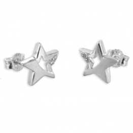 ASS 925 Echt Silber Ohrstecker Ohrringe Ohrschmuck Stern mit Zirkonia