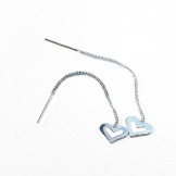 ASS 925 Silber Ohrringe Durchzieher offenes Herz 8mm
