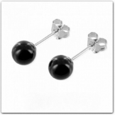 ASS 925 Silber Ohrstecker Ohrringe Ohrschmuck Onyx Kugel 5mm,rhodiniert