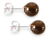 Alraune Damen-Ohrstecker „Loomies“ Rauchquarz Kugel fac. 8mm 103676