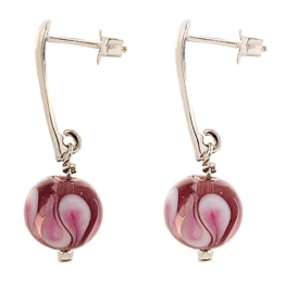 Amanti Venezia „Amethyst Blütenblatt Murano Glas Ohrstecker Drop Ohrringe