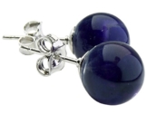 Anderson & Webb Round 9mm Blue Lapis Lazuli Stud Earrings in Silver