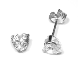 Arranview Jewellery Ohrstecker Sterlingsilber (925) Zirkonia kubisch Design Herzen glitzernd