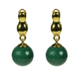 Aventurin Ohrhänger, facettierter Schliff, Magnetstecker, 128 Facetten, 925oo Si verg, ca. Ø 14mm