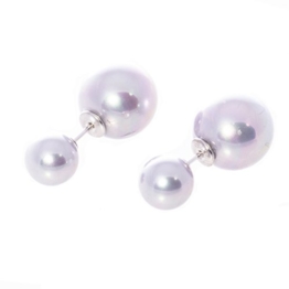 Bella Carina doppelte Ohrringe Perle Tribal helles lila, 925 Sterling Silber