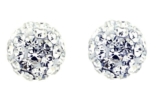 Bentleys Bargain Warehouse Ohrstecker Shamballa Sterling-Silber 925 Swarovski-Kristall Weiß