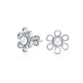 Bling Jewelry 925 Silber Süßwasser Zuchtperlen Perlen Daisy Flower CZ Ohrstecker
