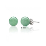 Bling Jewelry 925er Sterling-Silber Jade Kugel Ohrstecker 6mm