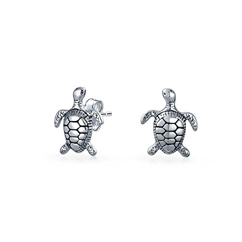 Bling Jewelry 925er Sterling-Silber Nautische Hawaiian See Turtle Stud Ohrringe