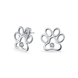 Bling Jewelry Bead Pfotenabdruck Tier Sterlingsilber Zirkonia Ohrringe