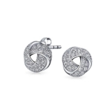 Bling Jewelry CZ Pavé Liebesknoten Sterling-Silber Ohrstecker