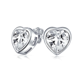 Bling Jewelry Cubic Zurconia Blende Herz Sterling-Silber Ohrstecker
