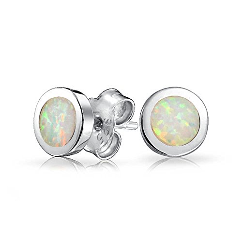 Bling Jewelry Herren Unisex Opal. Oktober GeburtssteinOhrsteckerterling-Silber