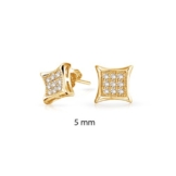 Bling Jewelry Mikro Pavé Gold Vermeil Kite Herren Ohrstecker 5mm