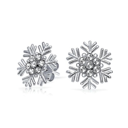 Bling Jewelry Ohrringe / Ohrstecker Schneeflocke Sterlingsilber Cubic Zirkonia