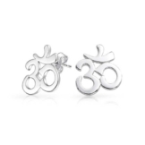 Bling Jewelry Om Aum spirituelles Ziechen aus Sterling-Silber Yoga Ohrstecker