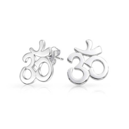 Bling Jewelry Om Aum spirituelles Ziechen aus Sterling-Silber Yoga Ohrstecker