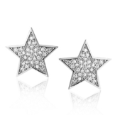 Bling Jewelry Patriotischen CZ Pavé Stern Ohrstecker aus 925er Sterling-Silber