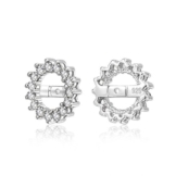 Bling Jewelry Sterling April Geburtsstein CZ Rund Halo Ohrring Jackets für Bolzen