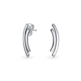 Bling Jewelry Sterling Silber 925 doppelt geschwungene Bar Ohrstecker