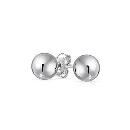 Bling Jewelry Sterling-Silber Bead Kugel Ohrstecker 7mm
