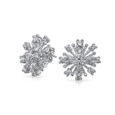 Bling Jewelry Sterling-Silber CZ Cluster Schneeflocke Ohrstecker