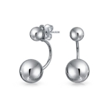 Bling Jewelry Sterling Silber Modern Double Bead Ohr Jacke Ohrringe