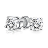Bling Jewelry Unisex CZ MagnetischeOhrsteckernicht löchrig Silber 7mm