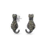 Bling Jewelry hauerit Cat Silhouette Tier Ohrstecker 925 Sterling Silber