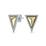Bling Jewelry vergoldet Sterling Silber CZ Dreieck Ohrstecker