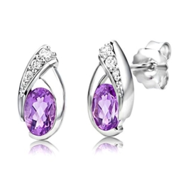 ByJoy Damen-Ohrstecker 925 Sterling- Silber Ovalschliff