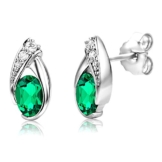 ByJoy Damen-Ohrstecker 925 Sterling- Silber Ovalschliff Blau